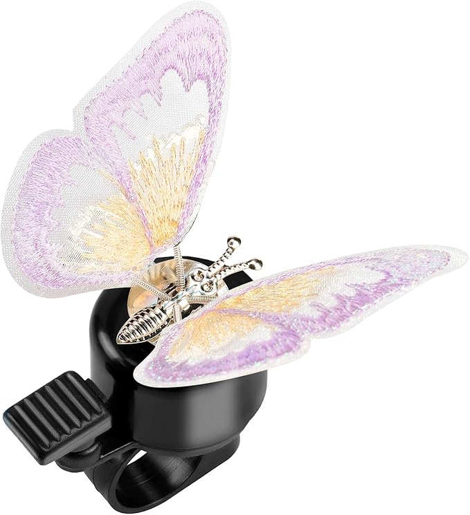 Kid's Bike Bell, Bicycle Horn for Girls, Children’s Bike Bells with Butterfly Design - Cute DIY Bicycle Bell for Girls, Crisp Sound, Easy to Install