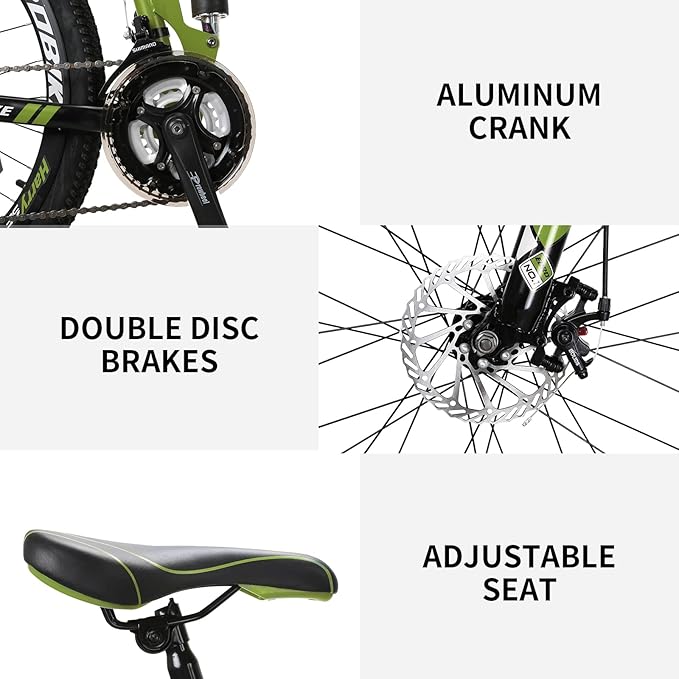 EUROBIKE Folding Bike,26 Inch Full Suspension Folding Mountain Bike,Dual Disc Brake 21 Speed Bicycle for Adults Men or Women Bikes
