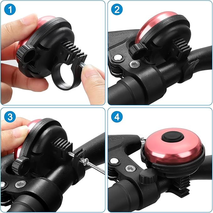 Accmor Classic Bike Bell, Aluminum Bicycle Bell, Loud Crisp Clear Sound Bicycle Bike Bell for Adults Kids