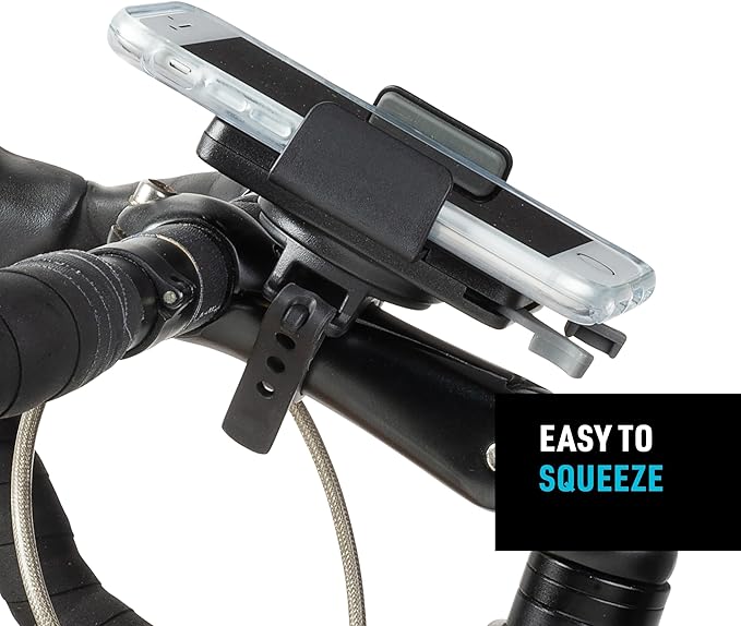 Nite Ize Squeeze Rotating Smartphone Bar Mount, Universal Bike Phone Holder For Bar or Stem, Compatible With MagSafe iPhone 12 Pro Max/Mini/Galaxy/Edge/Google Pixel and more