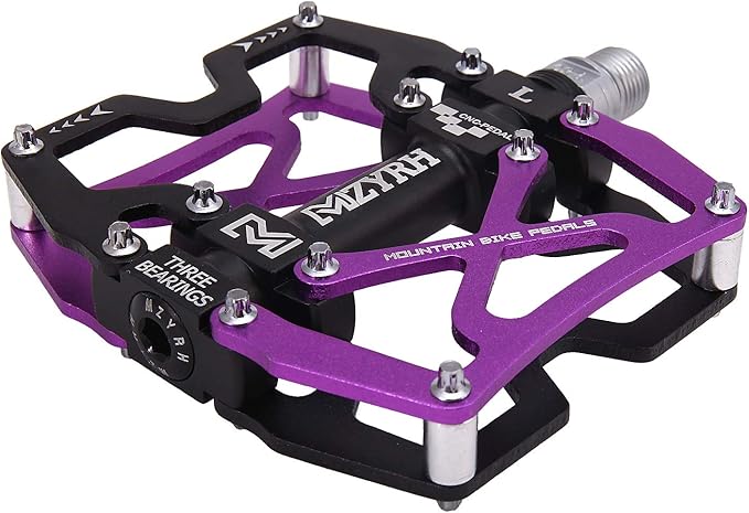 MZYRH Mountain Bike Pedals, Ultra Strong Colorful CNC Machined 9/16" Cycling Sealed 3 Bearing Pedals