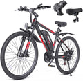350W Full Aluminum Electric Bike for Adults & Teens, Upgraded Adjustable Handlebars, 21-Speed 26" Commuter E-Bike with Dual Disc Brakes, 40-Mile Range, Mountain Bike for Men/Women