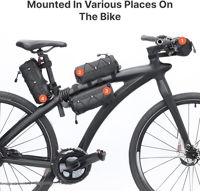 HX Bike Handlebar Bag Bicycle Front Bag Shoulder Bag Storage Pouch Pack HandBag with Shoulder Strap for Road Mountain Bike Cycling Travel (Black)