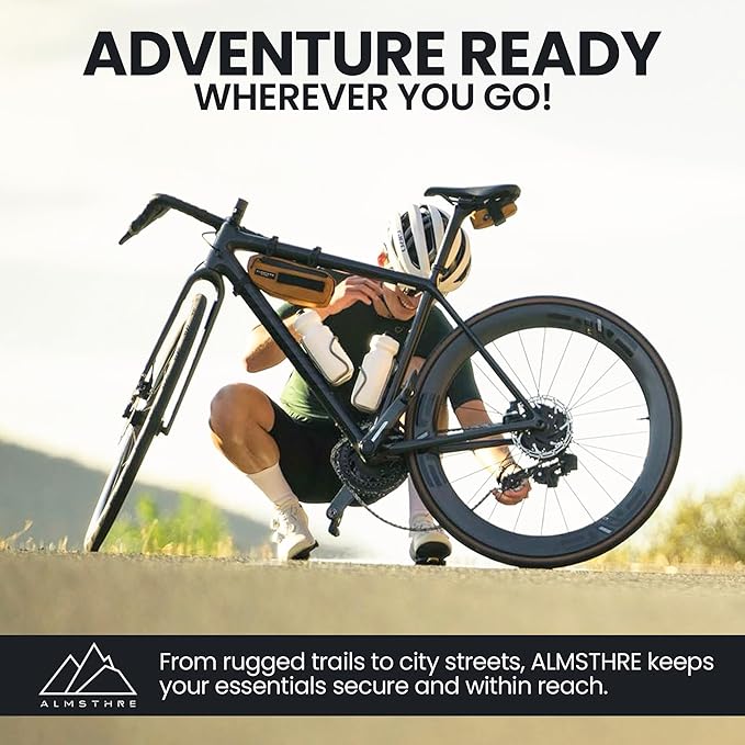 ALMSTHRE Bike Frame Bag | Weather-Resistant, Waterproof Zippers & Dual-Sided Access for Road, MTB, and Ebike Frames
