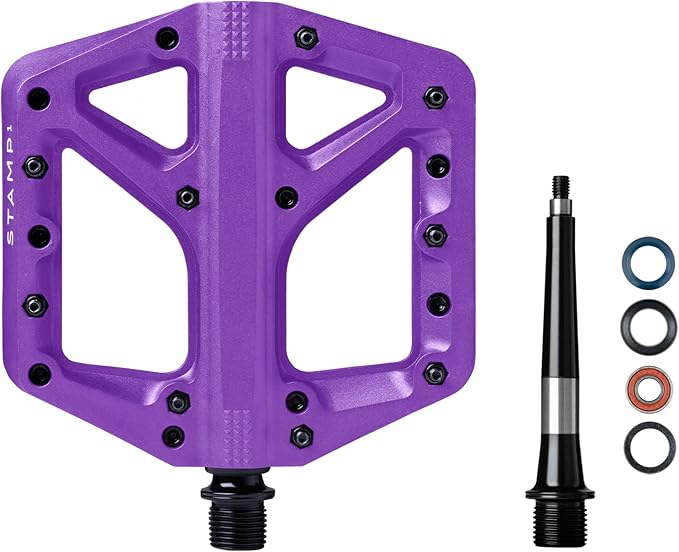 Crankbrothers Stamp Flat MTB Pedals - Size-Specific, Lightweight, Versatile, Durable Bike Pedals
