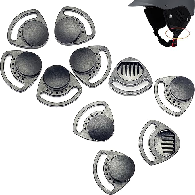 10 Pack Bike Helmet Strap Locking Buckle Fastener Self-Adjusting Divider Ear Side Triangle Dividing Adapter for Skateboard Cycling MIPS Ski Kids Bicycle Helmets Mission