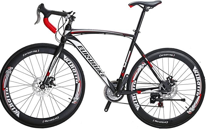 EUROBIKE Road Bike 700C Wheels 21 Speed Dual Disc Brake Bicycle 54cm Frame Bicycle for Men