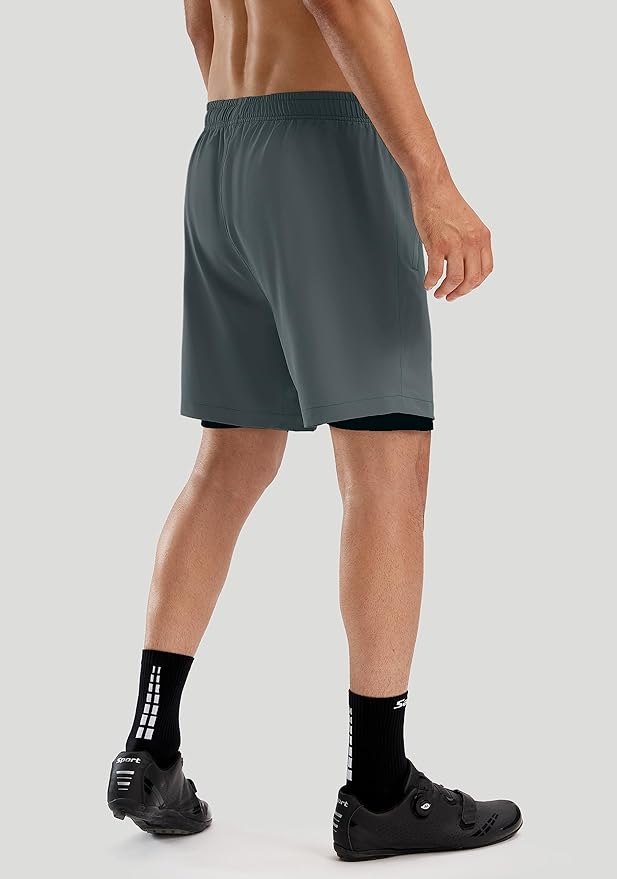 Bikewa Men's Mountain Bike Shorts 3D Padded Loose-fit Riding Biking Cycling Bicycle Biker Shorts for Men Zipper Pockets