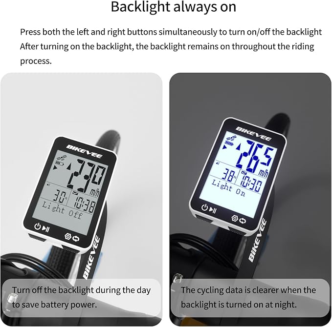 GPS Speedometer & Odometer - Wireless Bike Computer, Auto Start/Stop, Auto Backlight, IPX7 Waterproof, 2.4" LCD, Cycling Tracker in MPH & KM/H
