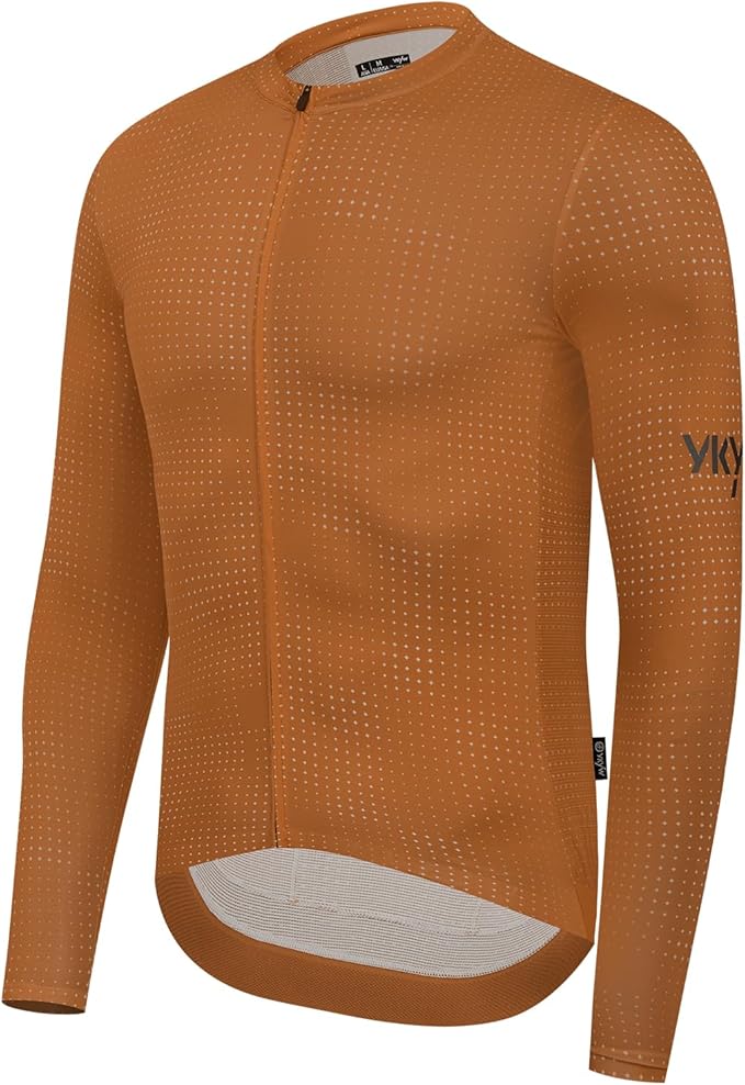 YKYWBIKE Cycling Jersey Men Long Sleeves Bike Jersey with Pockets Breathable MTB Biker Shirts Biking Shirts for Men Cycling