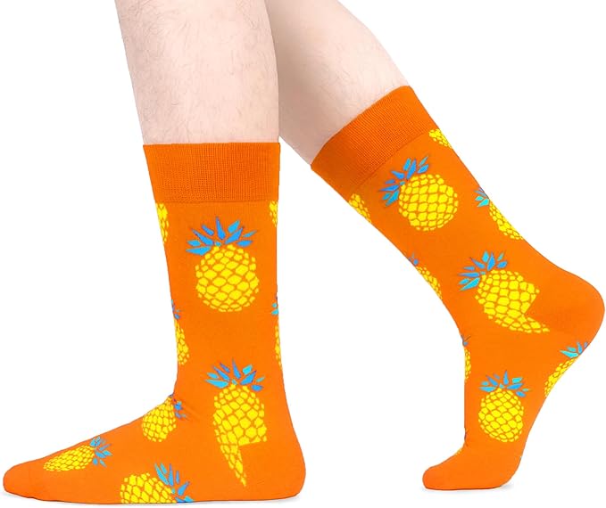 WeciBor Men's Dress Funny Crazy Colorful Novelty Combed Cotton Crew Socks 12 Pack - Size 7-10/10-13/13-15