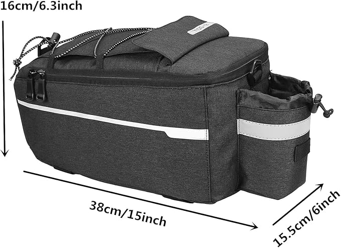 Bike Bag Back Rack Bag Waterproof Bicycle Panniers Carrier Cooler Big Capacity With Bottle Bag For Rear Rack