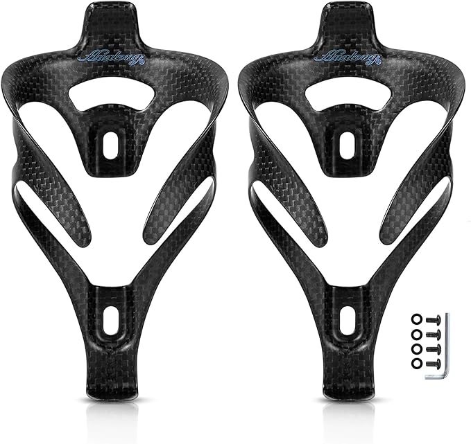 Ultra Light Carbon Fiber Bike Water Bottle Cage Holder for Road Bikes Mountain Gravel e Bike , for Diameter 70-74 mm Water Bottle, (Weight 16±2g) Black Matte
