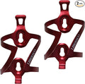 Libereco 2 Pack Lightweight Aluminum Alloy Bike Water Bottle Cage - Matte Finish, Universal Fit for Road Mountain Bicycles Cycling Accessories (Red (2 Pack))