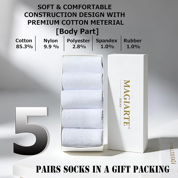MAGIARTE Womens Mini Crew Ankle Socks Athletic Casual Cotton Socks for Women