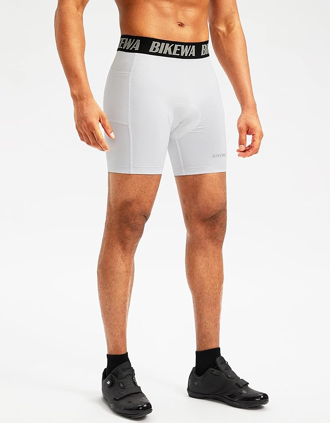 Men's 4D Padded Bike Shorts Cycling Underwear Biking Bicycle Padding Shorts for Men Side Pockets