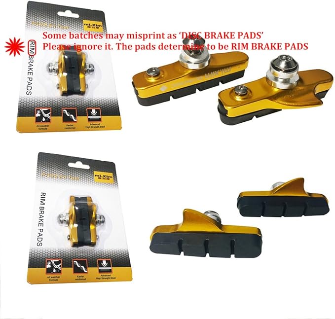 4PCS Premium Bike Brake Pads, Professional Mountain Bicycle V-Brake Pads, Bike Brake Blocks Kit