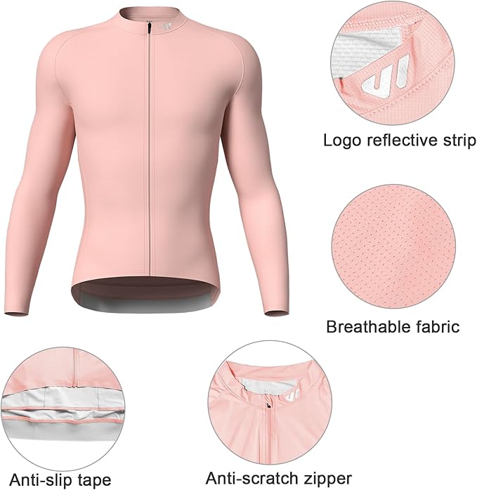 Lo.gas Cycling Jersey Men Short Sleeve, Road Bike Jerseys Full Zipper with Pockets, Bicycle Clothing Breathable Quick Dry