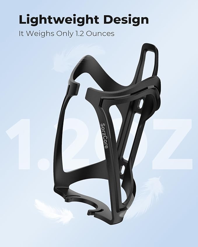 Bike Water Bottle Holder,1.2oz Lightweight Design,Sturdy Bike Cup Holder,Bicycle Bottle Cages with Screws Tool,Cycling Bike Water Bottle Cage for 2.76-3.94 inches Diameter Bottles,Black