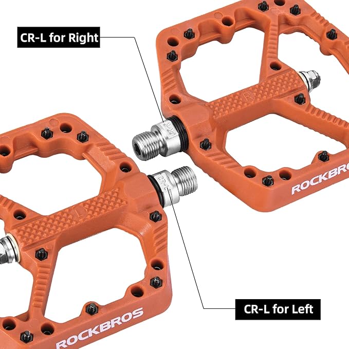 ROCKBROS Mountain Bike Pedals Flat MTB Pedals Nylon Fiber Bicycle Platform Pedals for Road Mountain BMX MTB Bikes