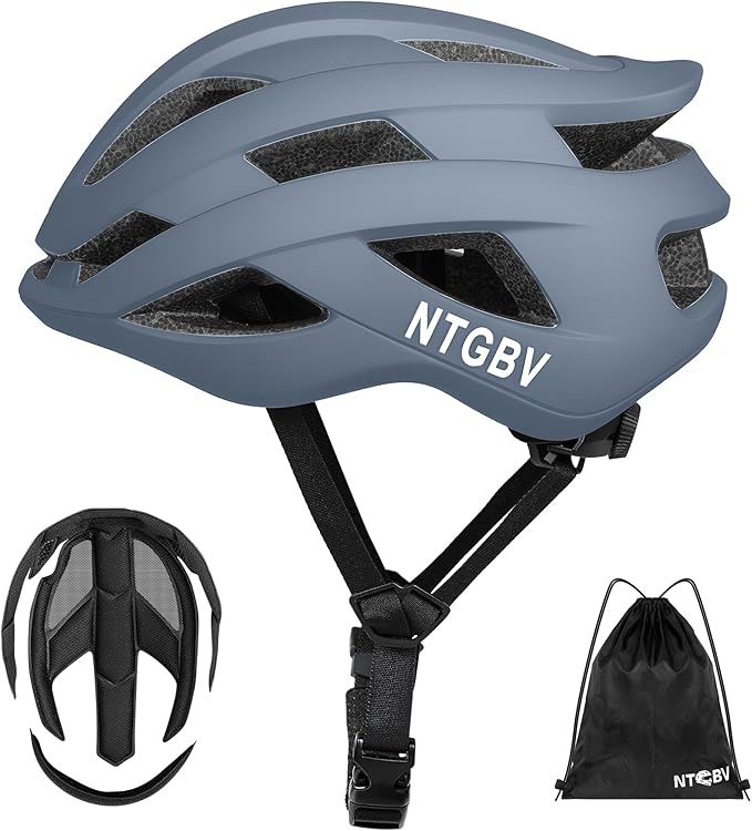 Adult Bike Helmet for Men/Women with Helmet Bag 2 Removable Moisture-Wicking Liners Adjustable Dial Comfort Fit Lightweight Shockproof CPSC 1203 Safety Certified for Road-Ready/Urban-Commute/MTB
