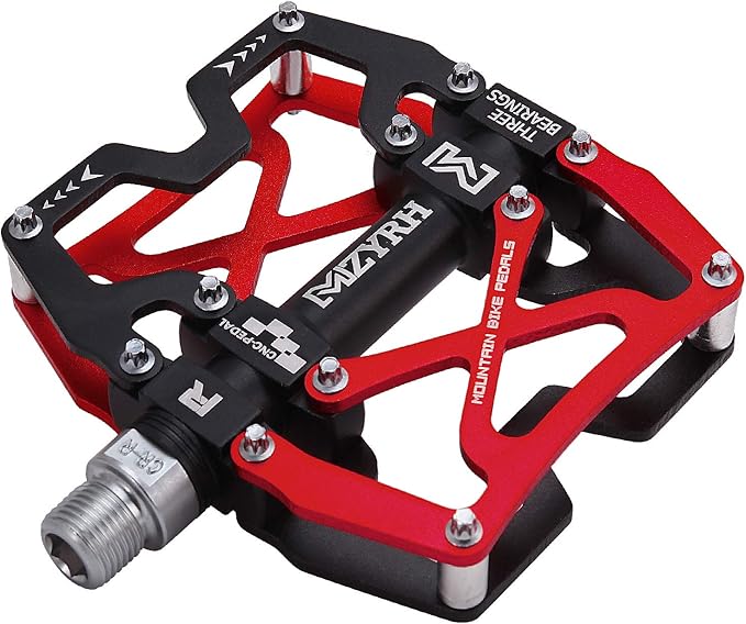 MZYRH Mountain Bike Pedals, Ultra Strong Colorful CNC Machined 9/16" Cycling Sealed 3 Bearing Pedals