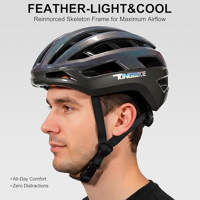 KINGBIKE Bike Helmet for Adult Men Women Youth Road Commute Mountain Cycling Helmets with Replaceable Padding Lightweight 2 Sizes 20.4"-24"(52-61cm)