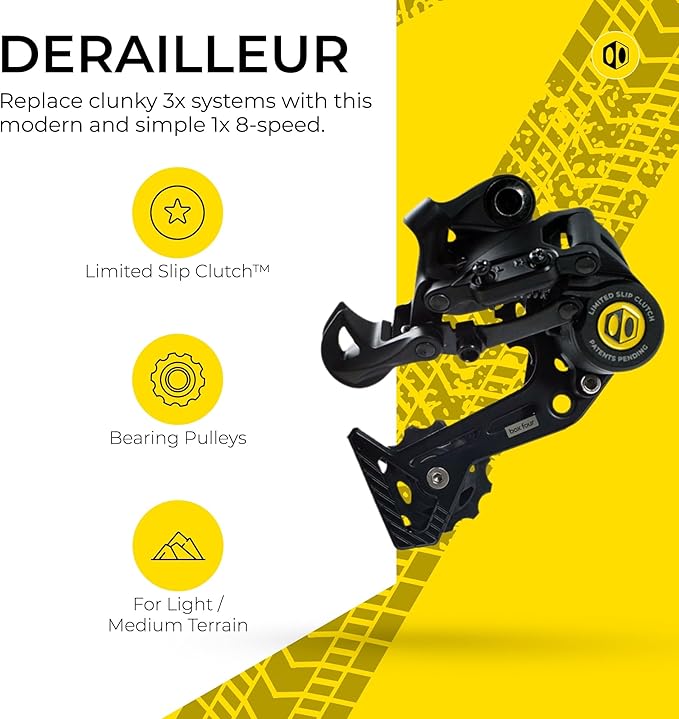 Box Four 8 Speed Multi Shift Non E-Bike and Single Shift E-Bike Cycling Groupset with Rear Derailleur, Shifters, Cassette, Chain, Shift Housing Kit Components Mountain Bike Drivetrain Upgrade