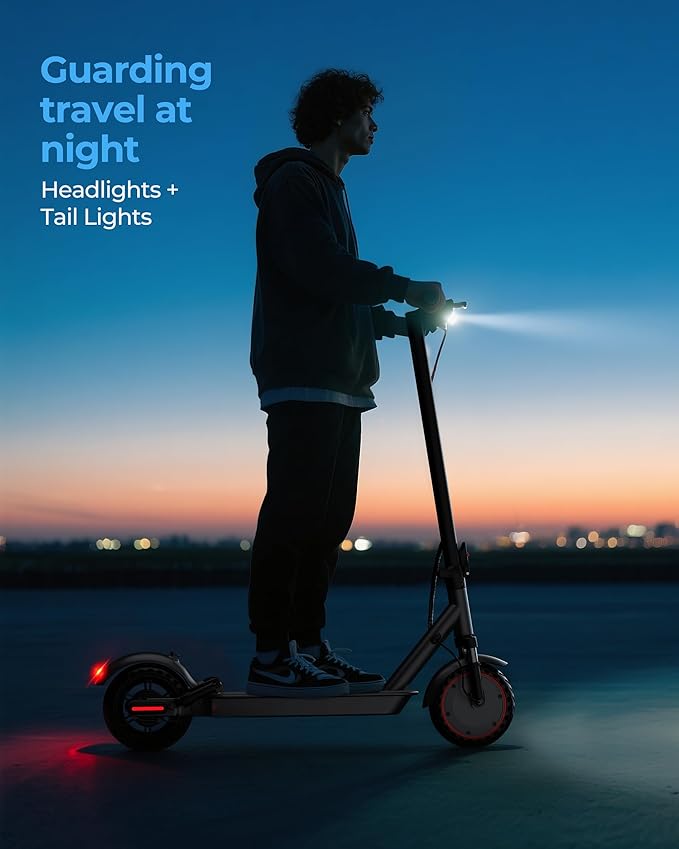 Electric Scooter for Adults - 19/22MPH & 15/22Mile Range, 8.5"/10" Solid Tires Folding Commuter E-Scooter with Dual Suspension, App Control & Dual Brake System, with Seat