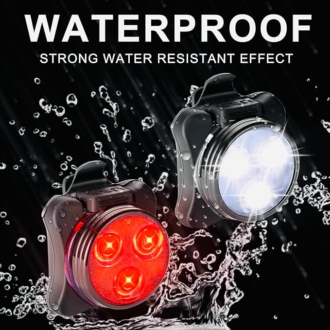 USB Rechargeable Bike Light Set, LED Front Headlight & Rear Tail Light, Waterproof Bicycle Light, 4 Modes, Silicone & Plastic, Bright LED, Outdoor Bike Lighting, Rechargeable Bicycle Light Set