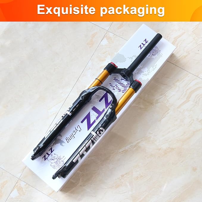 ZTZ 26/27.5/29 inch MTB Air Suspension Fork,120mm Travel, Rebound Adjustment,1 1/8 Straight Tube, QR 9mm*100mm, Manual/Remote Lockout, Ultralight Front Fork for XC/AM Mountain Bike