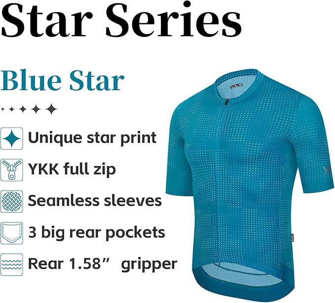 YKYWBIKE Cycling Jersey Men with Pockets Bike Jersey Short Sleeve Biking Shirts for Men Cycling Breathable MTB Biker Shirts