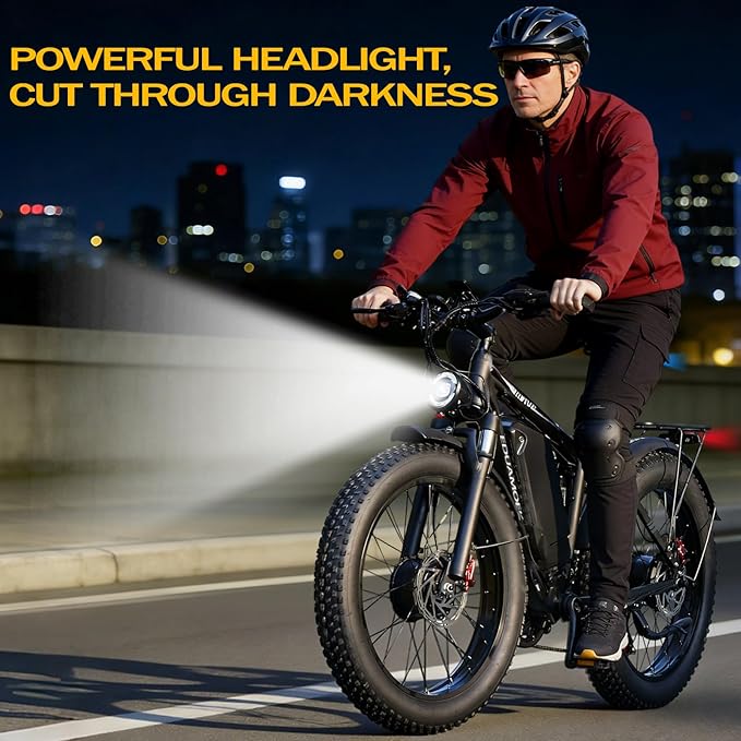 Peak-9000W-Dual-Motor-Electric-Bike for Adults, 52V 34AH Battery Up To 105 Miles, 42-46M PH Fast-Dual-Motor-Ebike,24"*4" Full-Suspension-Women-Men-Fat-Tire-Electric-Bicycle for Mountain Snow Off-Road