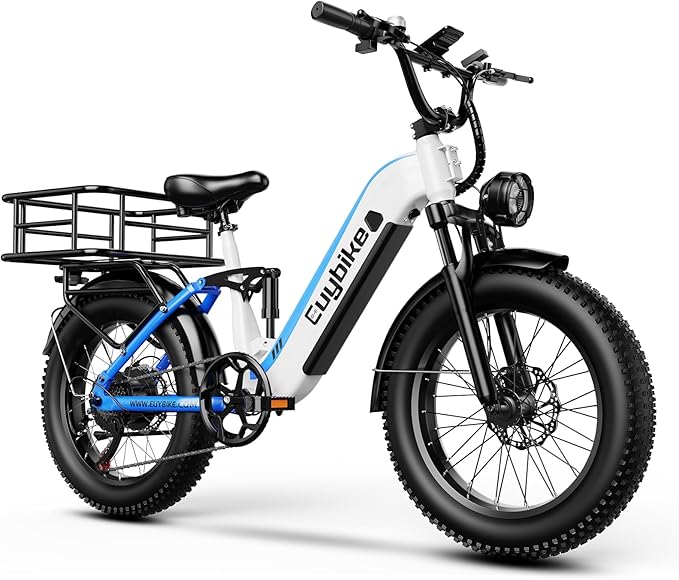 Electric Bike for Adults, 48V 20Ah Battery,1500W Peak Motor Step Thru Ebike 80+ Miles Max Range, 20x4.0 Fat Tires,Max 30Mph Electric Mountain Bike for All Terrain, Ideal for Commute, Off-Road