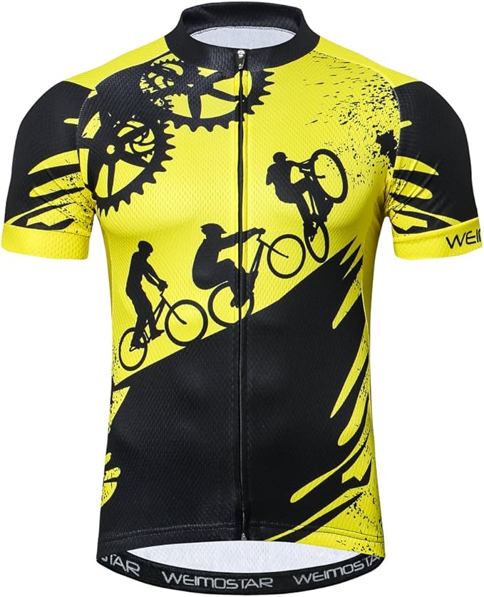 Sportswear Cycling Jerseys Short Sleeve Bike Clothing Bike top Men MTB Jersey Breathable Summer Black