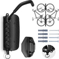 Wall Mounted Bike Rack for Indoor Storage - Heavy Duty 150° Swivel, No Drill Space Saving Design, Fits MTB/Road/E-Bikes & Hybrid, Anti-Slip Stopper (1-Pack, Black)