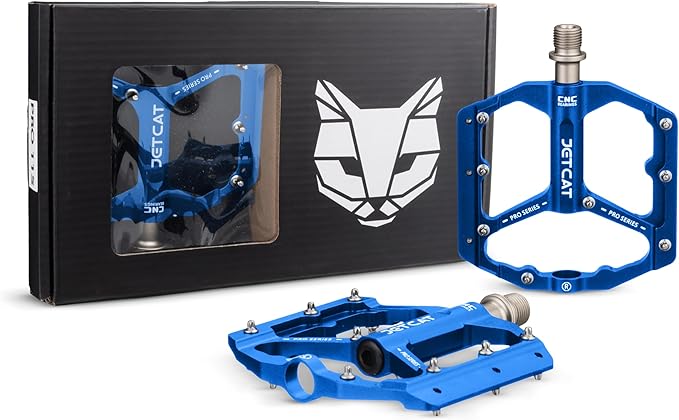 Mountain Bike Pedals Flat - MTB Pedals Flat, Bicycle Pedals, Road Bike Pedals, BMX Pedals, for BMX MTN Road Gravel EBike, Specialized Parts, Adults, Aluminum Metal Stamp 9/16"