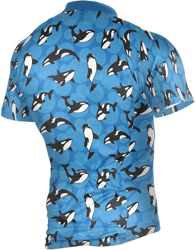 Men's Cycling Bike Jersey Short Sleeve Moisture Wicking, Breathable, Quick Dry Biking Shirt with 3 Rear Pockets