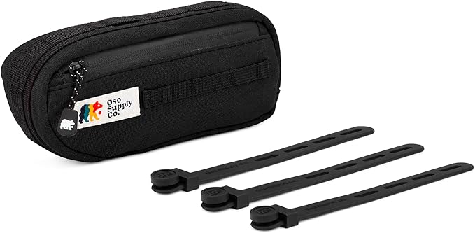 Waxed Canvas Frame Bag – Waterproof Zippers, Dual Storage Compartments, Adjustable Straps – Fits All Frame Sizes, Perfect for Cycling, Commuting, and Adventure Rides (Black)