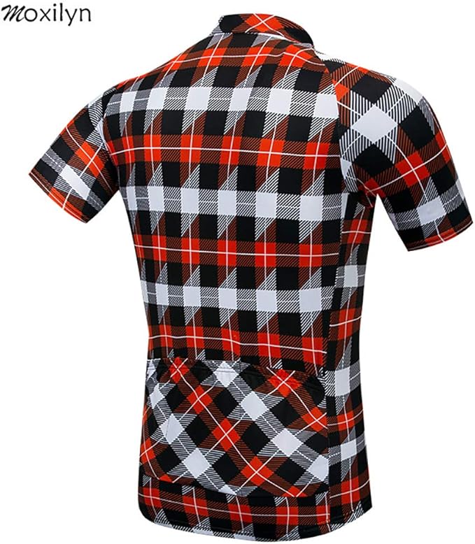 MOXILYN Men's Cycling Jersey Full Zip Riding Clothing Mountain Bike Tops Quick Dry - Bike Shirts