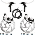 RUJOI Bike Disc Brake Kit, Aluminum Front and Rear Caliper, Full Aluminum Alloy Bicycle Brake Lever, 160mm Rotor, Mechanic Tool-Free Pad Adjuster for Road Bike, Mountain Bike