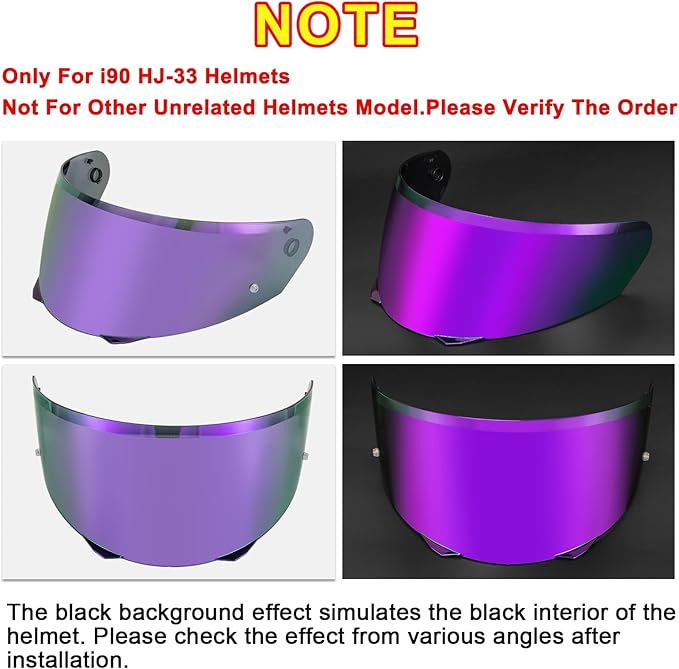 PSLER i90 Visor - HJ-33 Helmet Tinted Visor i90 Face Shield Motorcycle Helmet Visor for i90 HJ-33,Deep Purple