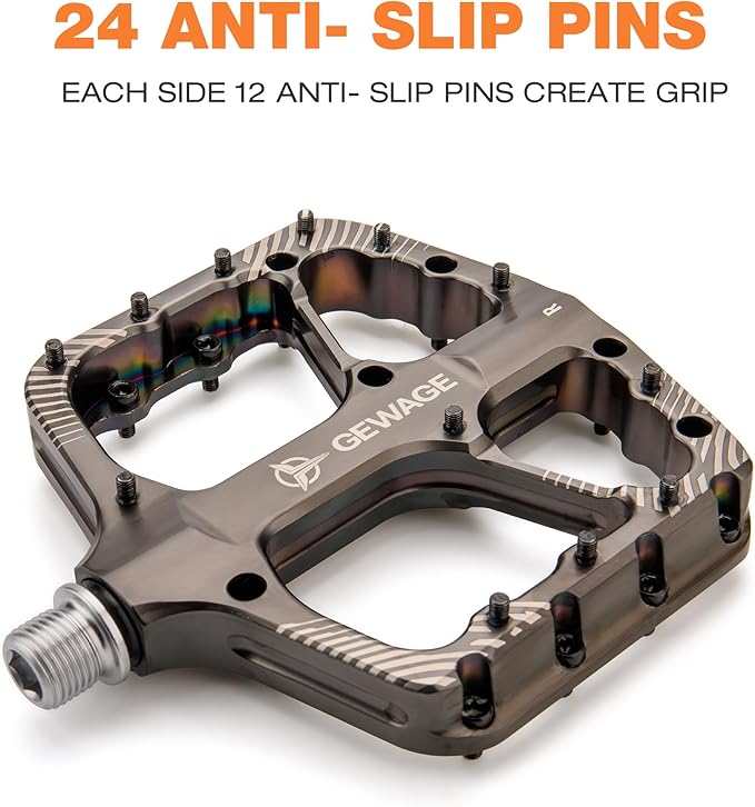 Mountain Bike Pedals -Bicycle Flat Pedals Aluminum 9/16" Sealed Bearing -Wide Platform for Road Mountain Gravel BMX MTB Bike Ideal for Downhill & Trail