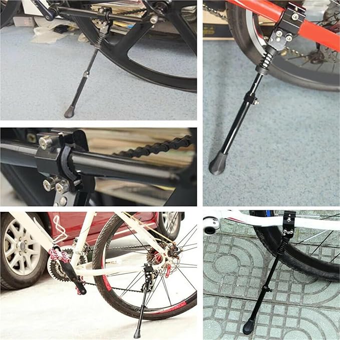 Bike Kickstand 2 PCS Adjustable Bicycle Kickstand Aluminum Alloy Bike Parking Rack Mountain Support for Bicycle