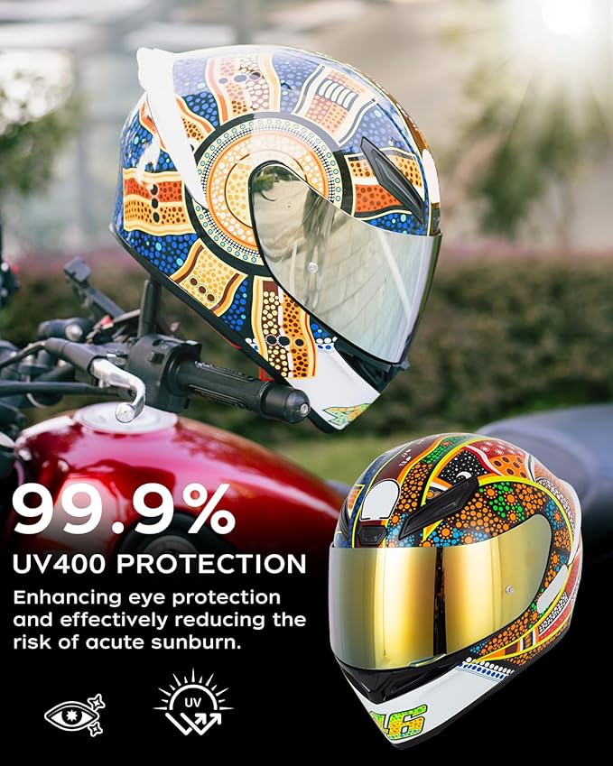 Soman K1 Helmet Visor Replacements, K1S Tinted Helmet Visor Compatible with K1 K1S K3SV K5 K5S UV Protection (Gold)