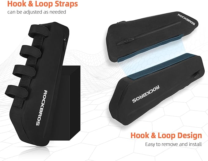 ROCKBROS Bike Frame Bag, 3.5L Waterproof Bike Bag, Top Tube Bike Bag,Bike Storage Bag, Cycling Accessories for Mountain & Road Bikes (2-Pack)