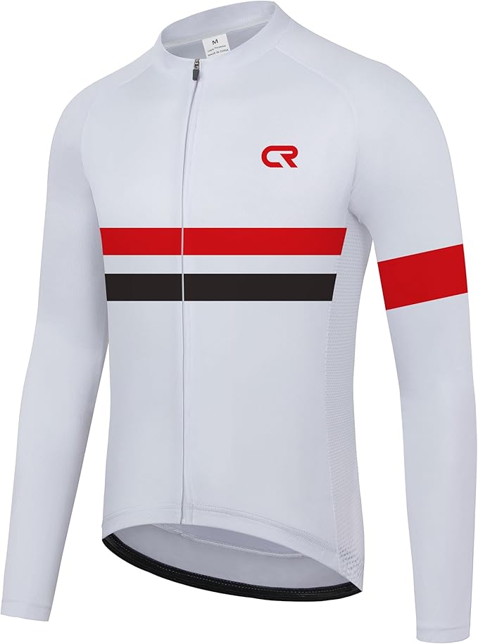 Coconut Ropamo CR Long Sleeve Cycling Jersey Mens, 3+1 Zipper Pockets Bicycle Tops Quick Dry Breathable Biking Shirt