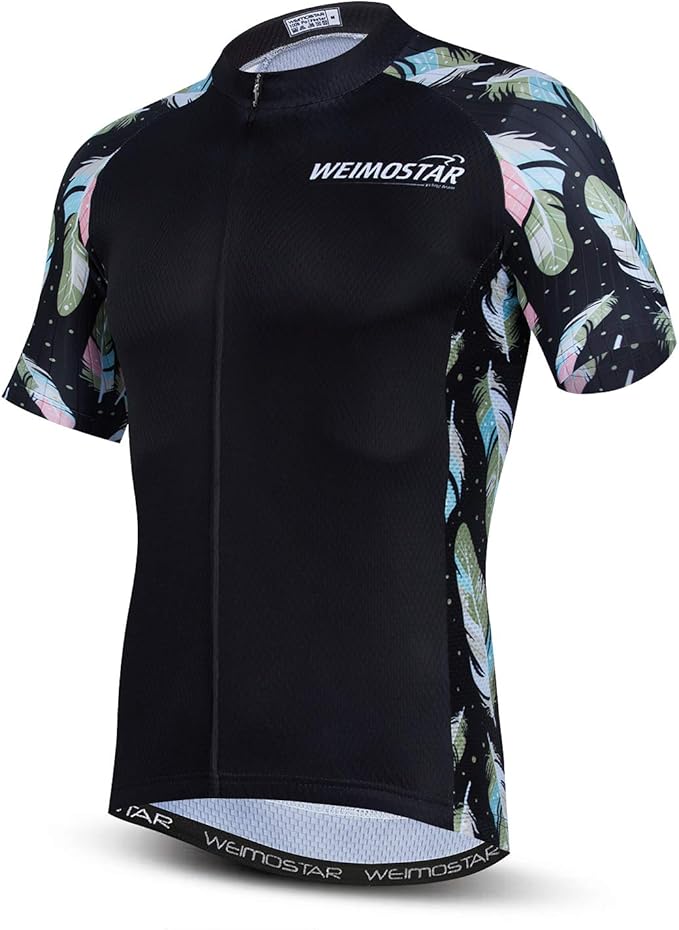 Cycling Jersey Men USA Summer Bike Short Sleeve 3-Pockets Breathable Quick-Dry Shirt S-3XL