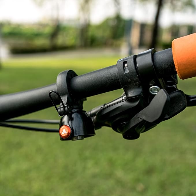 Granite Cricket Mountain Bike Bell with Single-Strike Mode and Constant Cowbell Mode, Bike Bell for Mountain Bike, BMX Bike, Road Bike and Gravel Bike, Bicycle Bell for 22.2mm to 35mm Handlebars