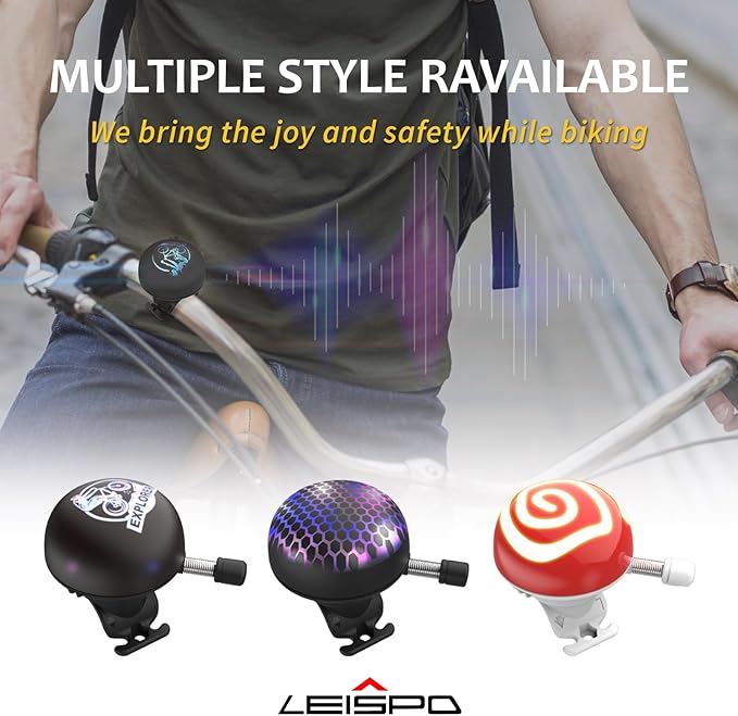 Electric Bike Bell - Rechargeable Bike Horn with 5 Loud Sounds Up to 100dB Waterproof, Electronic Bicycle Horn - Classic Bicycle Ring Bell with Light for Adult Mountain Bike Handlebars Explorer